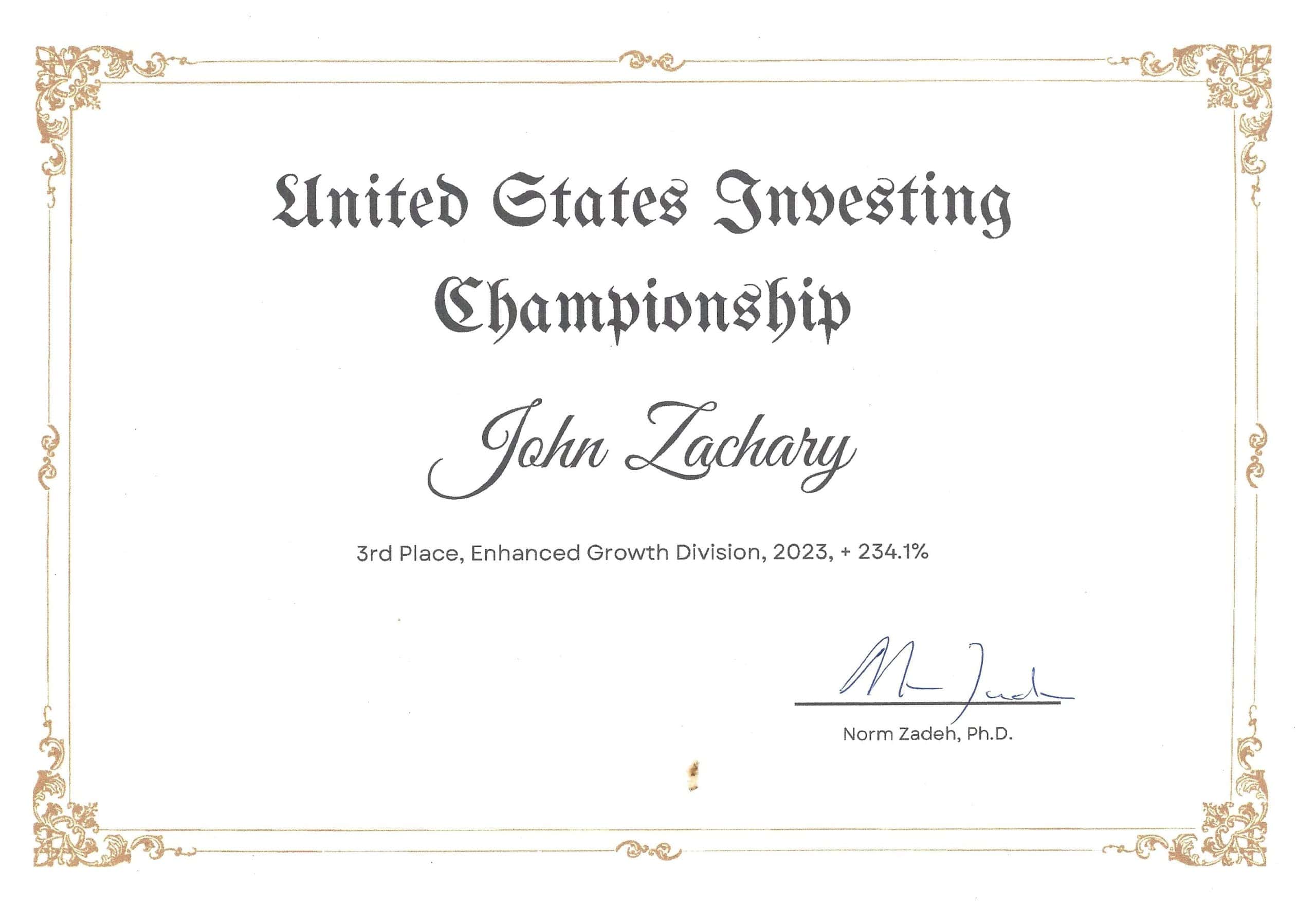 United States Investing Championship 234% ROI